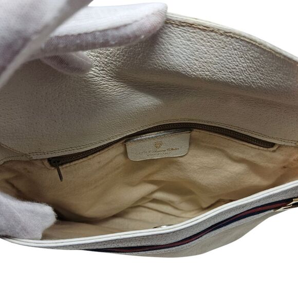 Rare Vintage Gucci Collector Crossbody Bag | White Monogram Canvas & Web Stripe - Picture 3 of 3